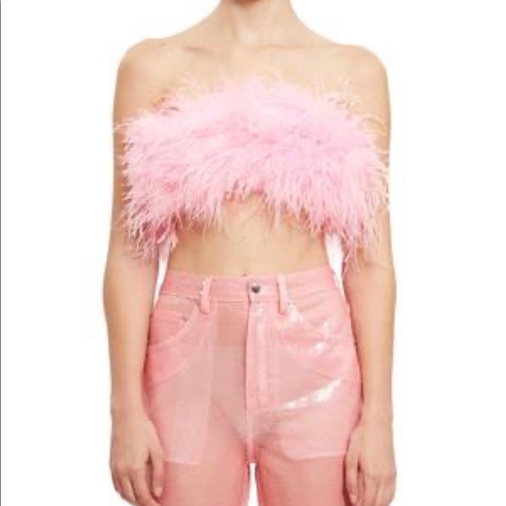 🚨SOLD🚨 Adam Selman Pink Feather Top